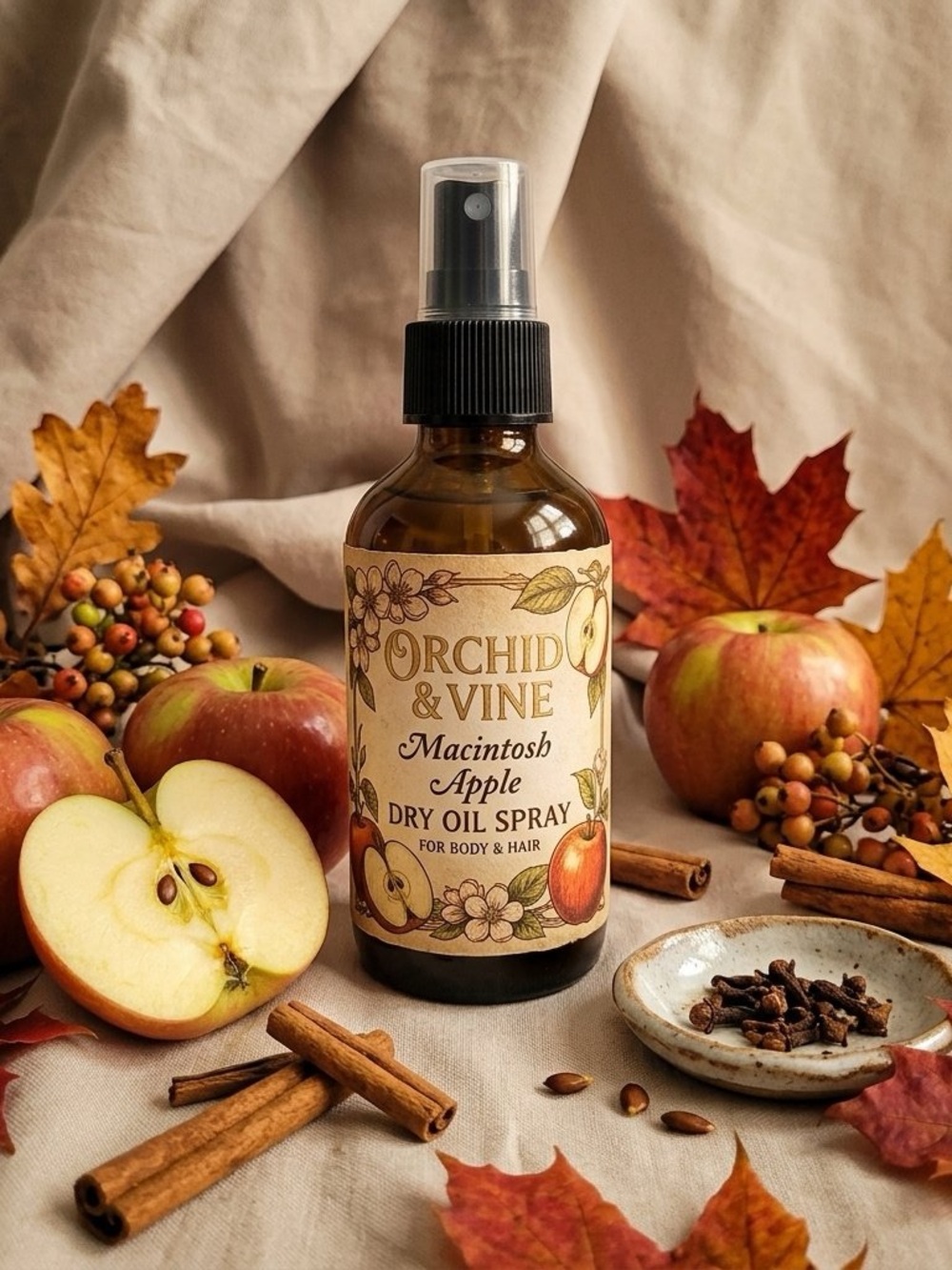 Orchid & Vine Macintosh Apple Dry Oil Body & Hair Skin Nutrition